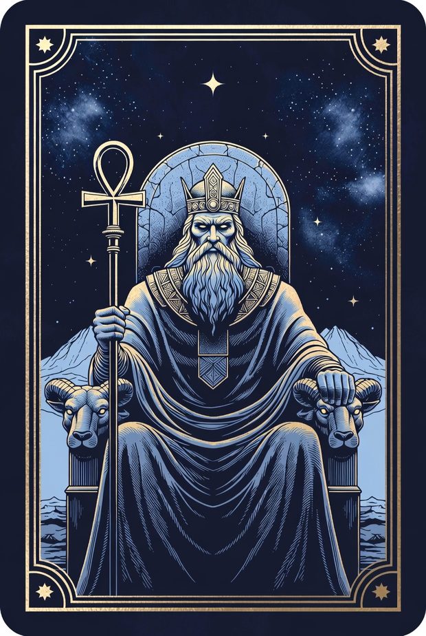Ilustração da carta de tarô O Imperador