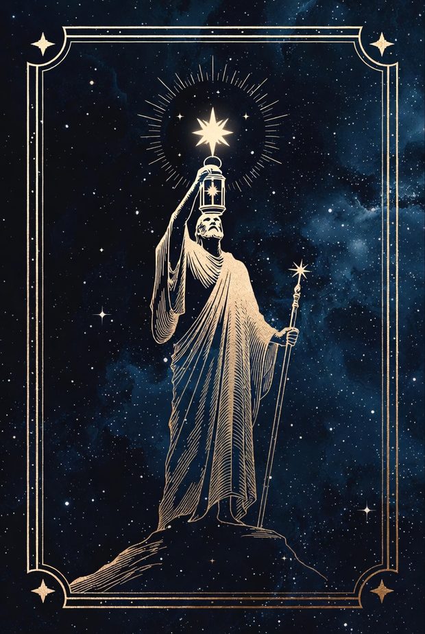 Ilustrasi kartu tarot Sang Pertapa