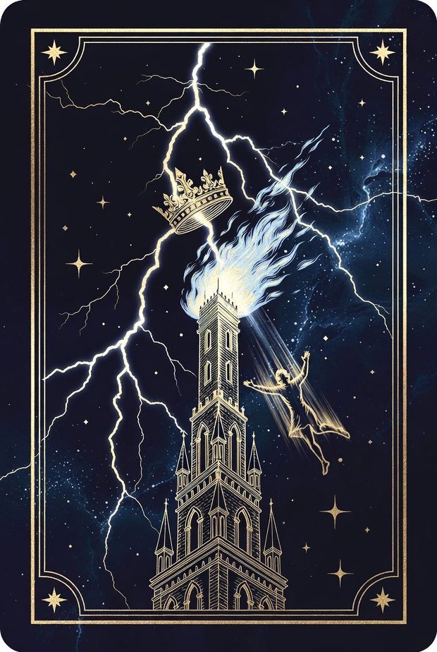Ilustrasi kartu tarot Menara