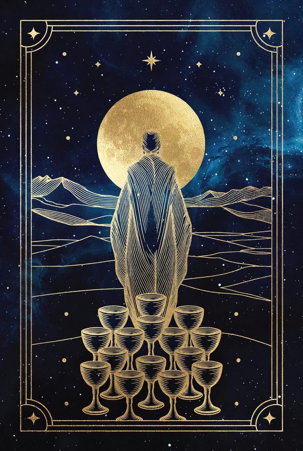 Ilustrasi kartu tarot Delapan Piala
