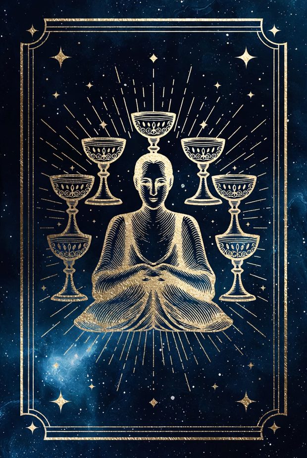 Kupa Dokuz tarot kartı görseli