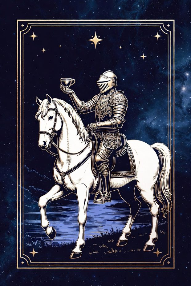 Kupa Şövalye tarot kartı görseli
