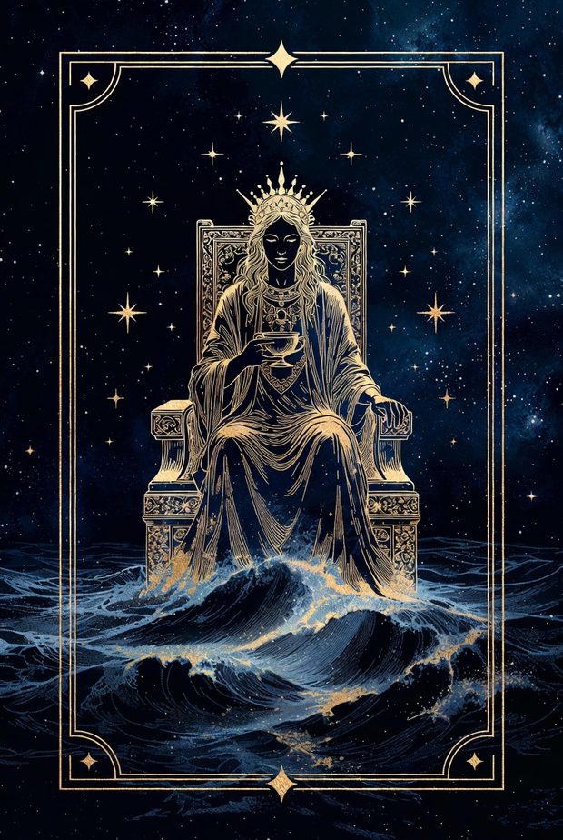 Ilustração da carta de tarô Rei de Copas