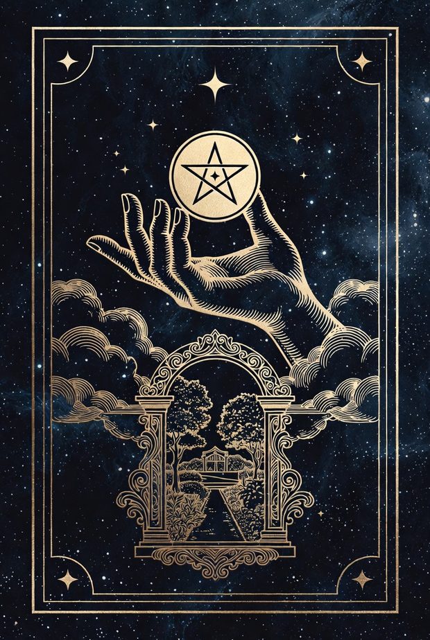 Ilustrasi kartu tarot As Koin