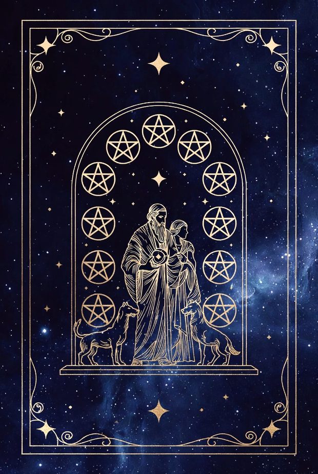 Ilustração da carta de tarô Dez de Ouros