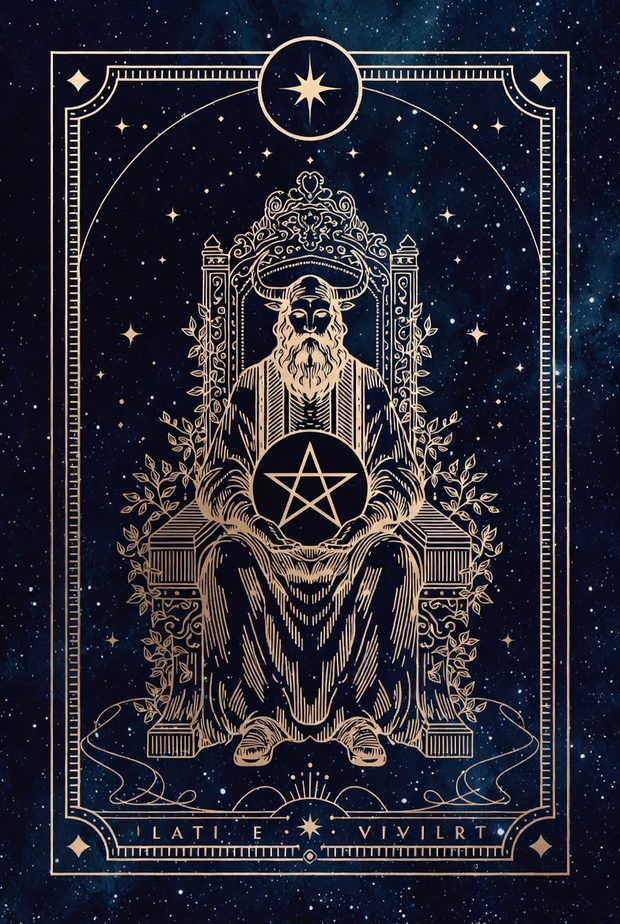 Ilustração da carta de tarô Rei de Ouros