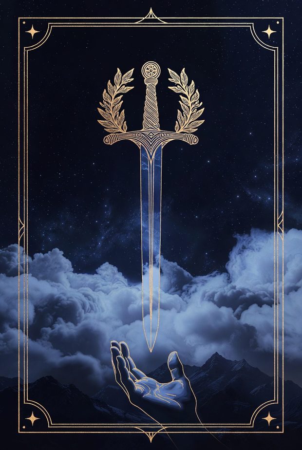 Ilustrasi kartu tarot As Pedang