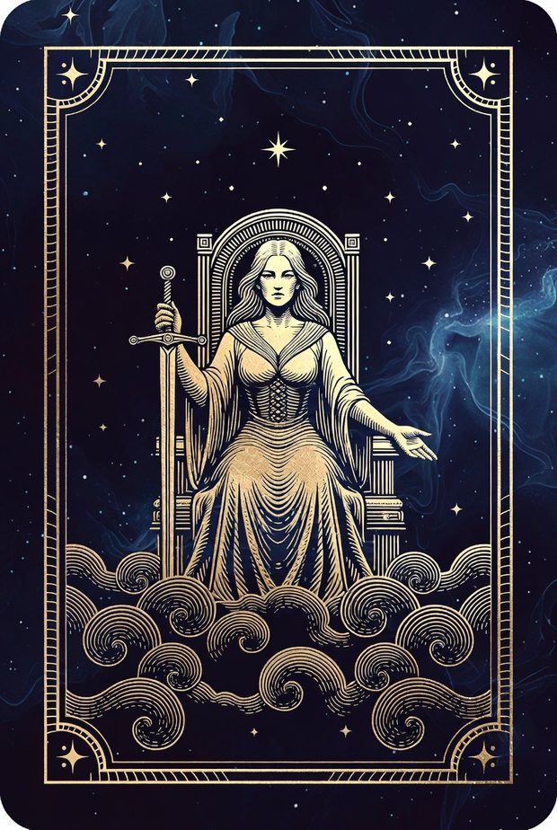 Kılıç Kraliçe tarot kartı görseli