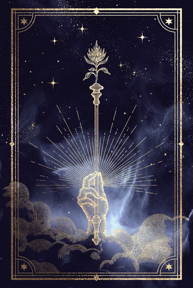 Ilustrasi kartu tarot As Tongkat